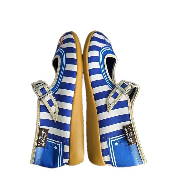 Hot Chocolate Designs Chocolaticas Size 7 ~Mary Janes Navy Sailor Anchor Blue - Picture 12 of 14